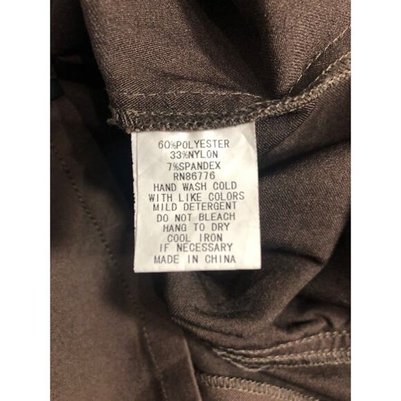 209 WST brown 3/4 sleeve straight fitted cut Sheath zip front crew neck SIZE 6 - Picture 7 of 7